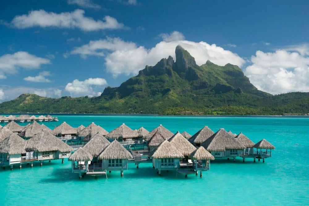 overwater bungalows at St Regis Bora Bora