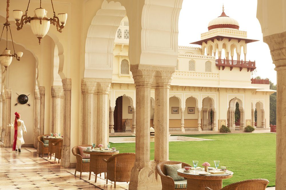 The Veranda Cafe at Rambagh Palace, Rajasthan. Photo: Taj Hotels