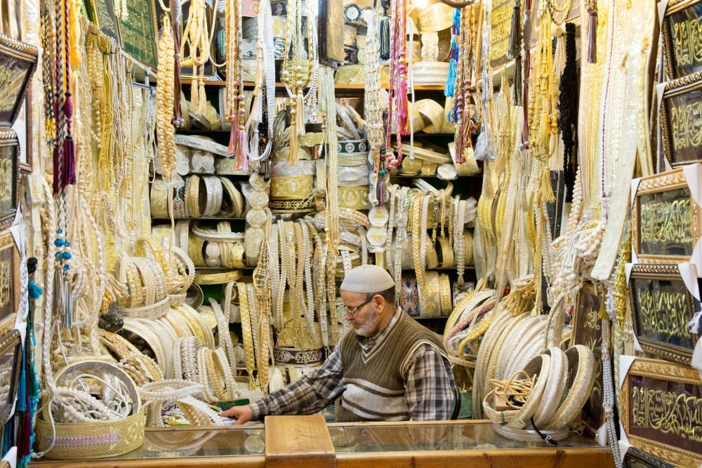 A merchant in the Fez medina, Morocco