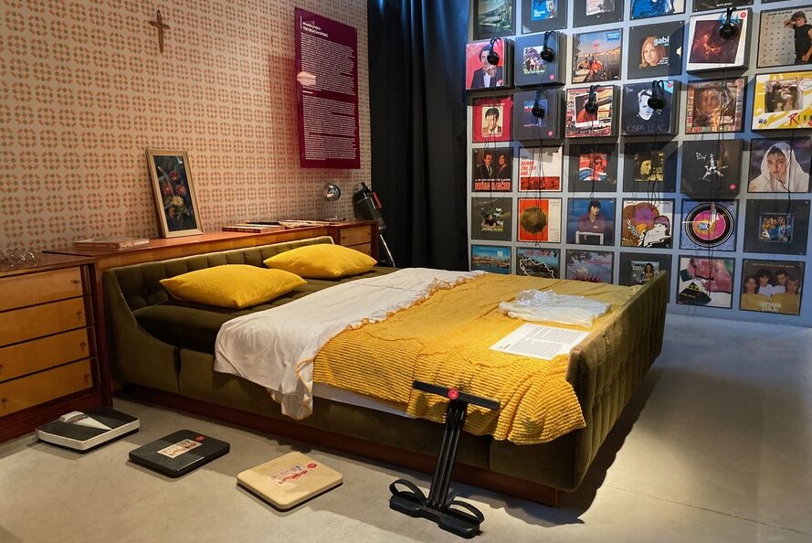 A soviet style bedroom in the Red History Museum in Dubrovnik, Croatia.