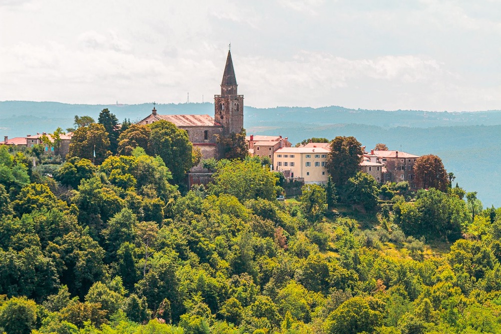 Skyline view of Groznjan, Croatia.