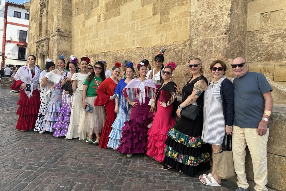 Travelers Mary Arzt and her husband Len seized a photo op during the annual Cordoba Fair in Spain.