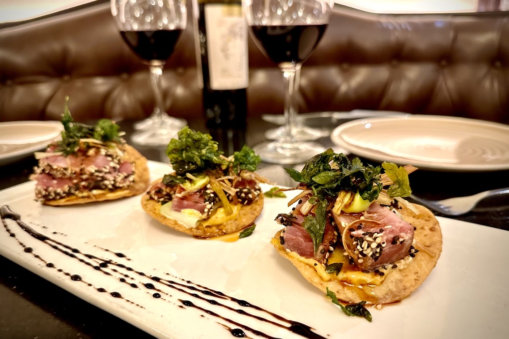 Tuna tostadas at Casa Valadez in Mexico .