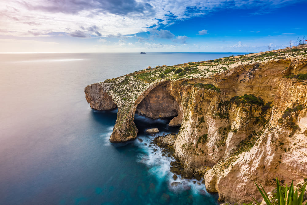 Blue Grotto sea caves in Malta.