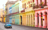 Colourful houses in Havana, Cuba.