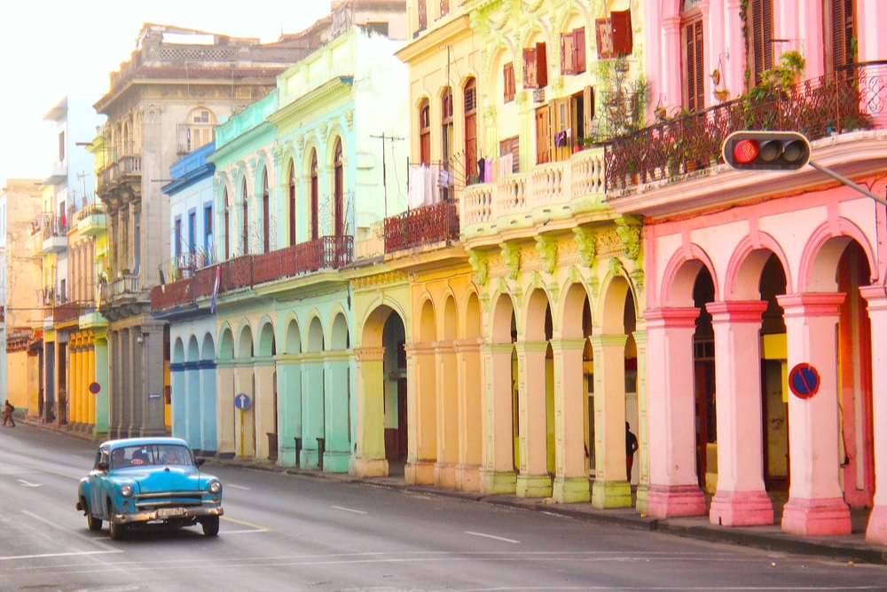 Colourful houses in Habana, Cuba.