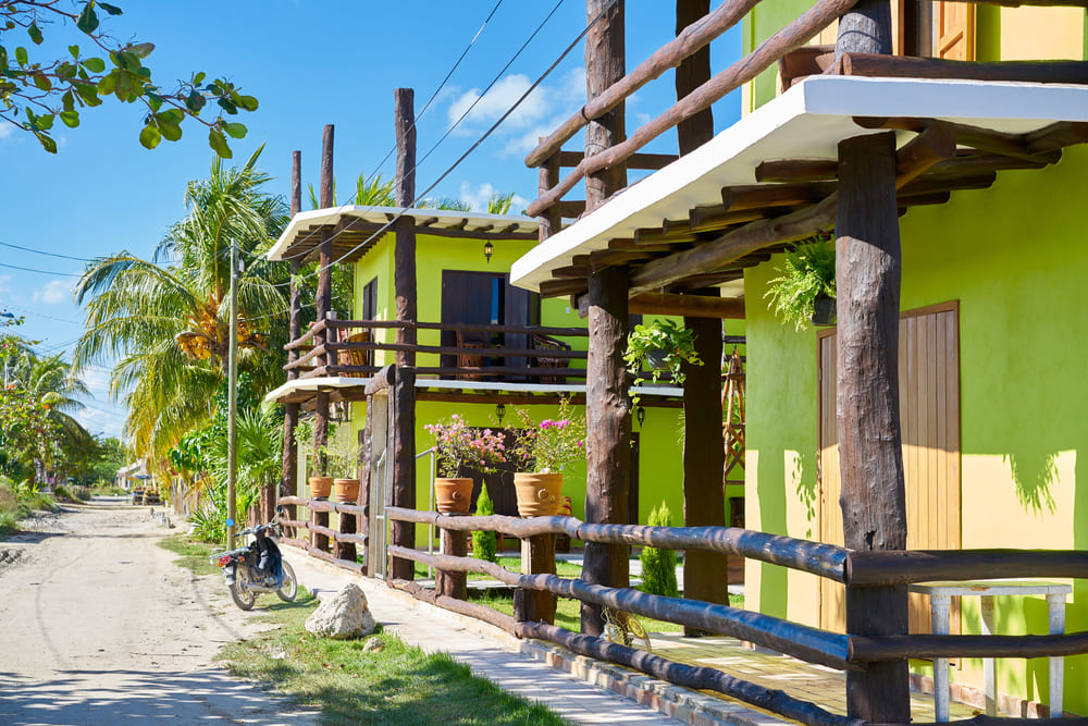 Holbox Island beach street in Quintana Roo of Mexico.