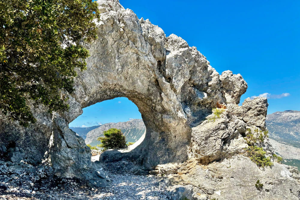 View of scenic mountains in Sardinia, Italy.