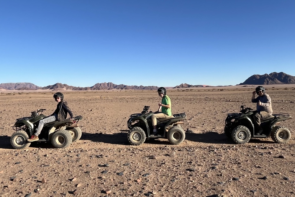 Quad biking in the Namib desert.