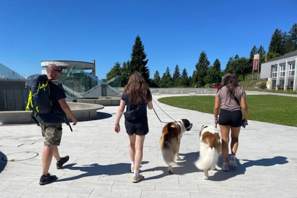 Barbara Stelzer and family taking a hike up Mt. Rigi in Switzerland.