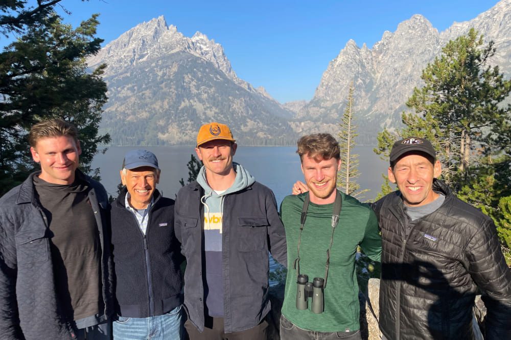 Dean Nance and family in The Teton Range, North America.