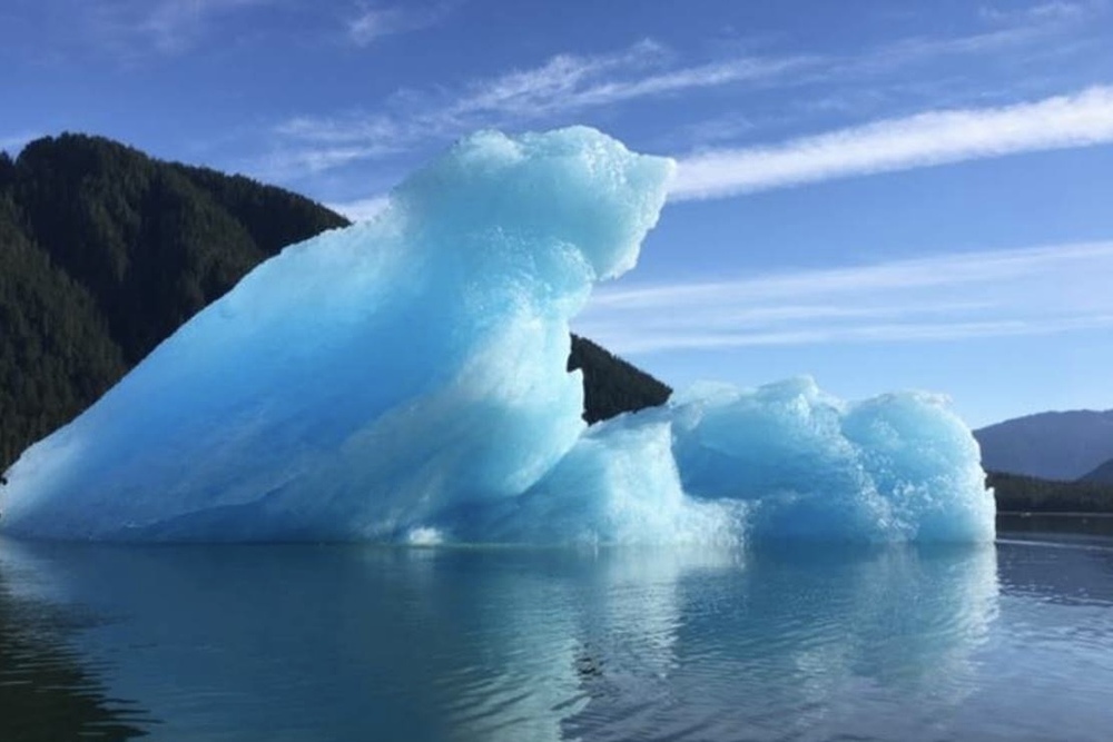 Zodiac rides to glaciers, close up with icebergs and killer whales in Alaska.