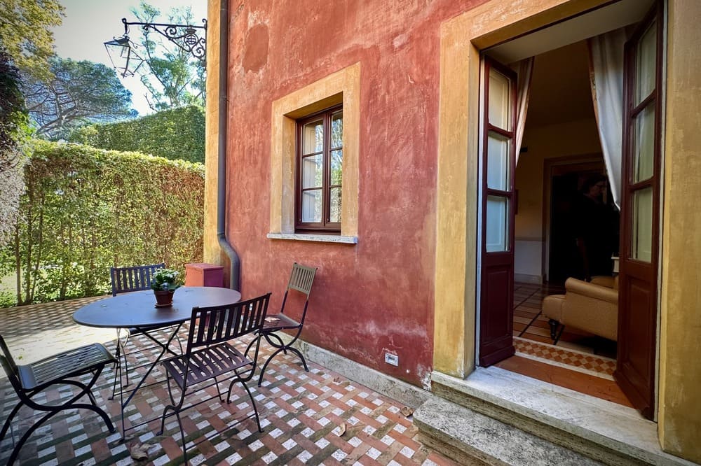 QC Terme Roma hotel room and terrace in Rome, Italy.