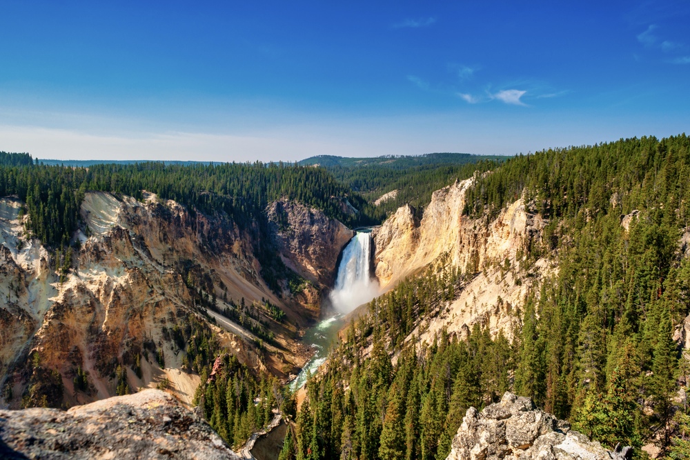 Waterfall in the Grand Canyon of Yellowstone.