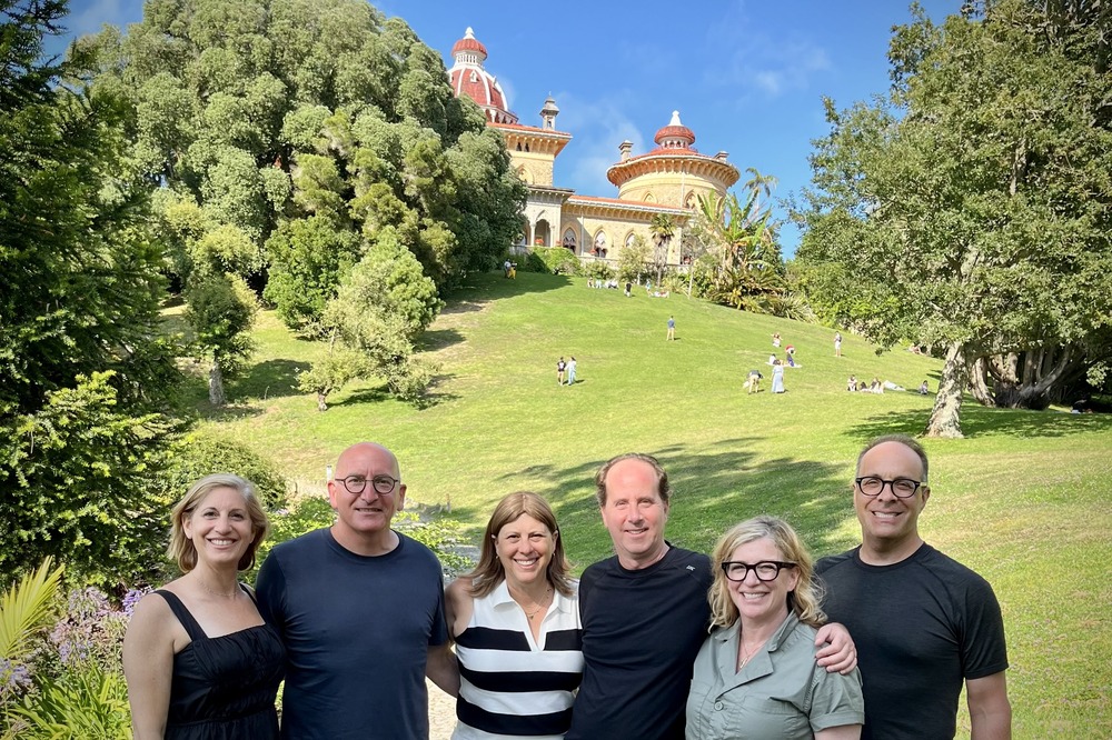 Three couples at Pena Palace in Portugal’s Sintra Mountains.