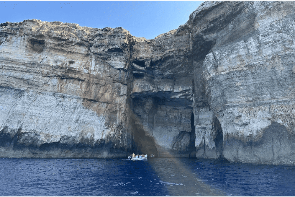 View of sea and cliffs in Malta.