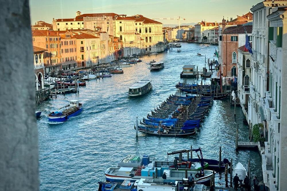 View at sunrise from a room at The Venice Venice Hotel.