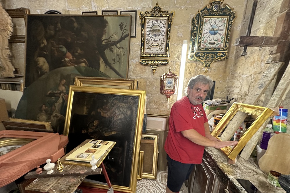 Restorer Pierre Darmanin in Valletta, Malta.