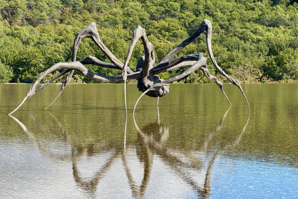 "Crouching Spider" art installation at the Provence wine estate Chateau Lacoste in France.