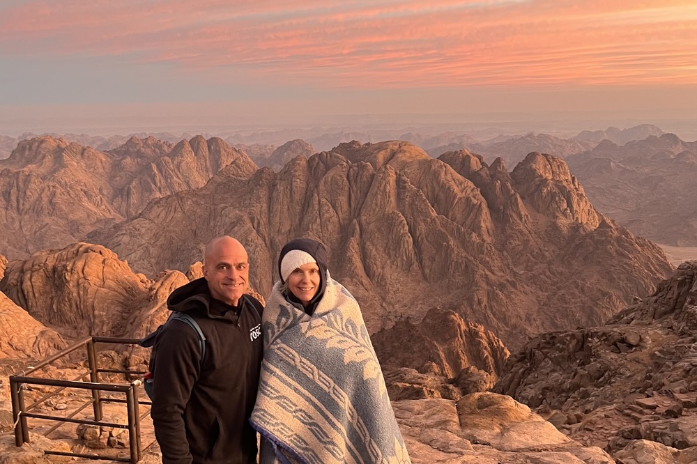 Kristen MacLeod at Mt Sinai during sunrise.