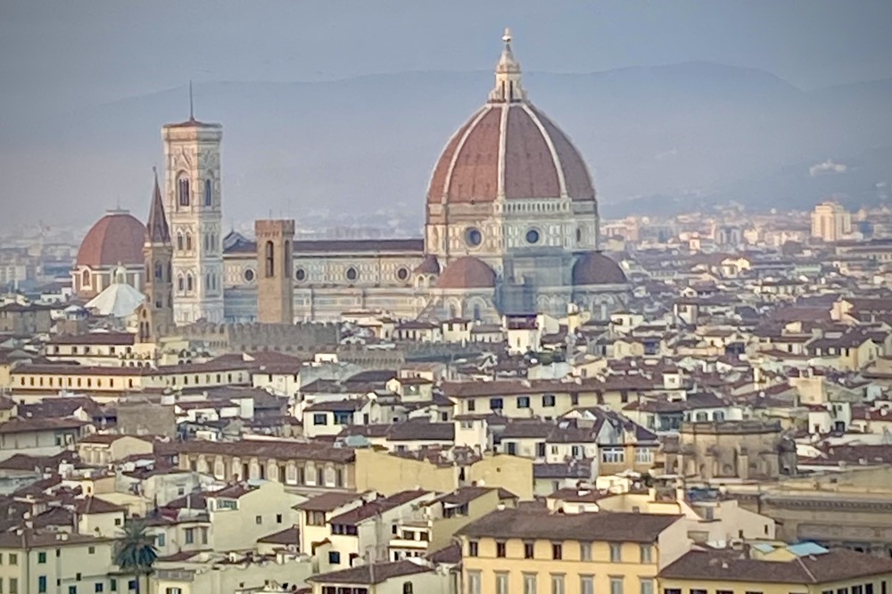 Panoramic view of Cathedral of Santa Maria del Fiore in Florence, Italy.