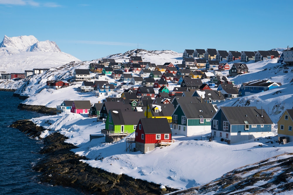 Colorful houses in Nuuk, Greenland.