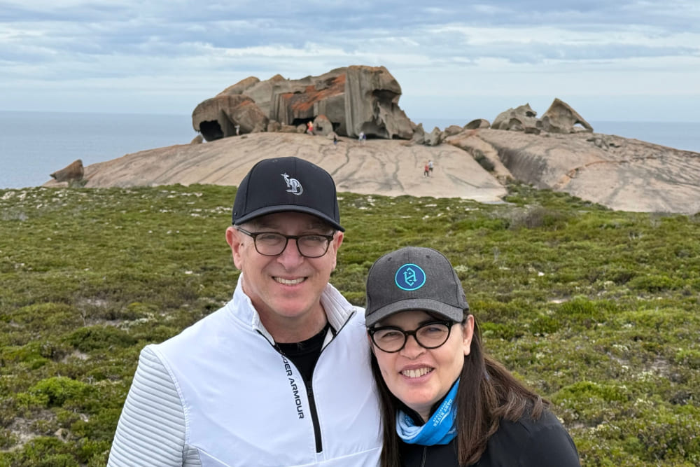 Jesse and Alison Deutsch on Kangaroo Island, Australia.