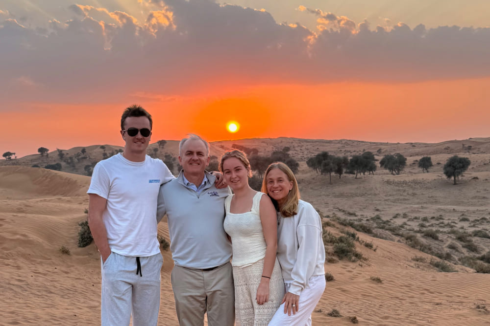 John Beveridge and his family at the Ritz Ras Al-Khaimah in United Arab Emirates.