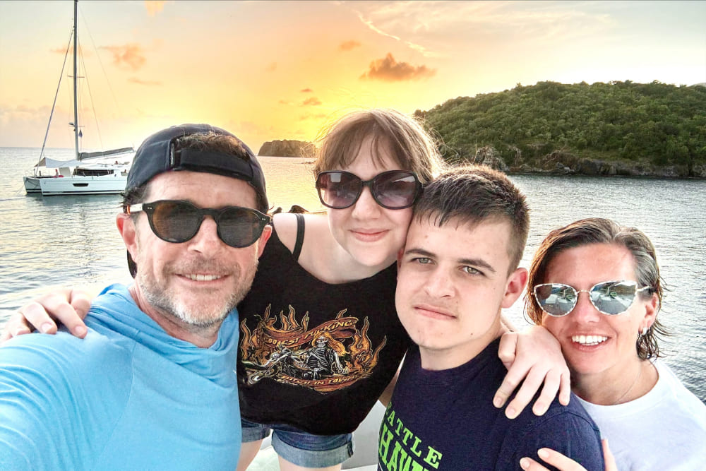 The Silverman family in Little Lameshur Bay, St. John, USVI.