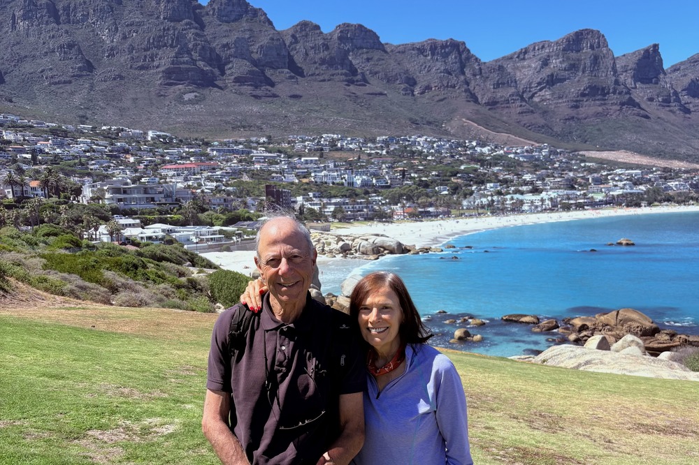 Kitty Yancey and partner Barry Blechman in Cape Town, South Africa.