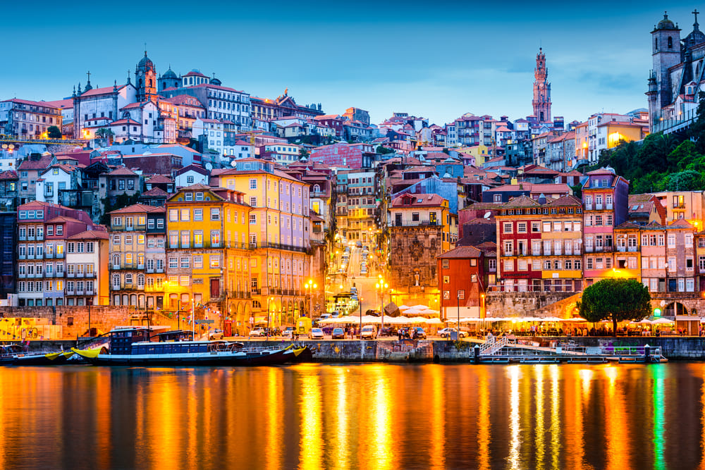 Porto skyline from across the Douro River.