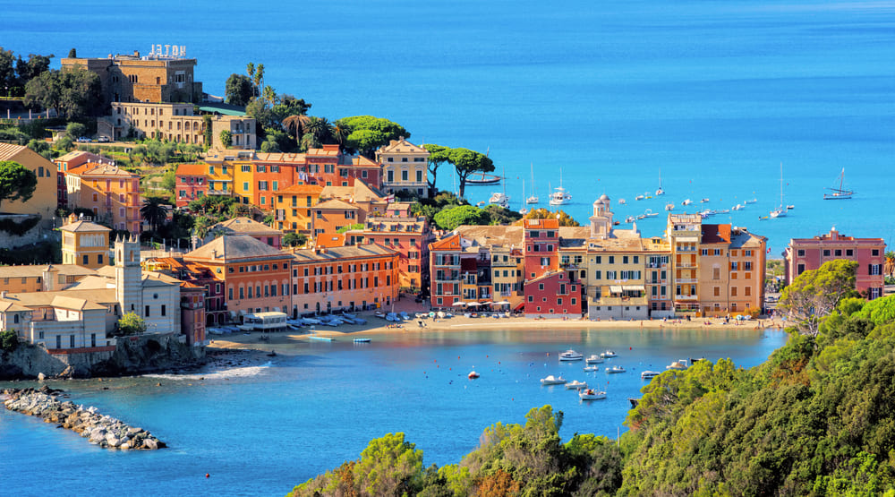 Historical Old town of Sestri Levante in Liguria, Italy.