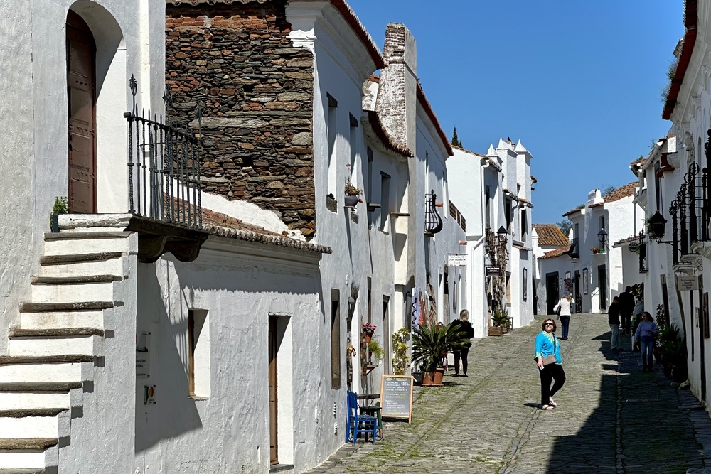 Wendy in the medieval village of Monsaraz, Portugal.